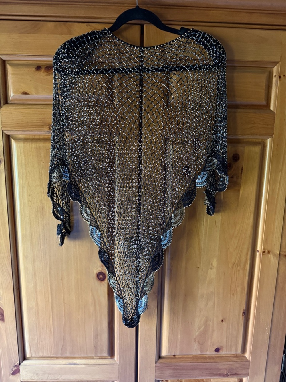 Sharmarks Black and Gold Scarf Shawl